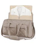 BAGSMART Garment Bags for Travel for Women, Convertible Garment Duffel Bag Suit Bag, 2 in 1 Puffy Garment Bags for Hanging Clothes, Carry on Travel Duffle Bag Combo with Shoe Compartment, Khaki