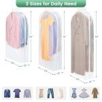 Carbrea 10" Gusseted Garment Bags for Hanging Clothes - 3 Packs Translucent Suit Bag for Closet Wardrobe Storage Travel - 43 inch