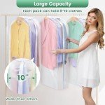 Carbrea 10" Gusseted Garment Bags for Hanging Clothes - 3 Packs Translucent Suit Bag for Closet Wardrobe Storage Travel - 43 inch