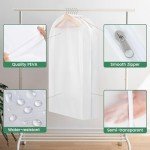 Carbrea 10" Gusseted Garment Bags for Hanging Clothes - 3 Packs Translucent Suit Bag for Closet Wardrobe Storage Travel - 43 inch