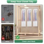 Carbrea 10" Gusseted Garment Bags for Hanging Clothes - 3 Packs Translucent Suit Bag for Closet Wardrobe Storage Travel - 43 inch