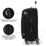 Travelpro Platinum Elite Softside Expandable Checked Luggage, 8 Wheel Spinner Suitcase, TSA Lock, Men and Women, Shadow Black, Checked Medium 25-Inch