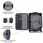 Travelpro Platinum Elite Softside Expandable Checked Luggage, 8 Wheel Spinner Suitcase, TSA Lock, Men and Women, Shadow Black, Checked Medium 25-Inch