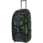 Travelers Club Xpedition 30 Inch Multi-Pocket Upright Rolling Duffel Bag, Forest Green, 30" Suitcase