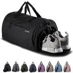 Fitgriff® Gym Bag for Men & Women with Shoe & Wet Compartment - Duffle Bag for Travel, Sports, Fitness & Workout (Full Black, 23 x 12 x 12″ (Medium))