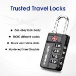 SURE LOCK TSA Approved Travel Luggage Locks, Open Alert Combination Lock for School Office & Gym Locker,Toolbox, Pelican Case,Easy Read Dials- 1, 2 & 4 Pack (1, Black 2 Pack)