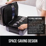 GORILLA GRIP 8 Set Packing Cubes, Travel Essentials for Suitcase, Mesh Organizer Bags for Clothes Toiletries Shoes and Laundry, Luggage and Carry On Airplane Accessories, Traveling Must Haves Black