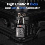 SURE LOCK TSA Approved Travel Luggage Locks, Open Alert Combination Lock for School Office & Gym Locker,Toolbox, Pelican Case,Easy Read Dials- 1, 2 & 4 Pack (1, Black 2 Pack)