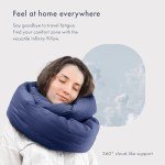 Huzi Infinity Pillow - Travel Neck Pillow - Versatile Soft 360 Support Scarf - Machine Washable - Home Travel Flight Road Trips (Navy)