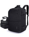 BAGSMART 40L Black Travel Laptop Backpack with Packing Cubes and Shoe Bag