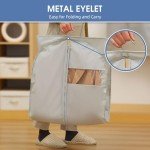 Perber Dress Bags for Gowns, 65'' Long Garment Bags for Hanging Clothes, Dress Garment Bag, Grey Dress Cover with Clear Window for Dresses, Coats, Uniforms - 5 Pack