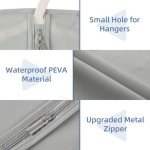 Perber Dress Bags for Gowns, 65'' Long Garment Bags for Hanging Clothes, Dress Garment Bag, Grey Dress Cover with Clear Window for Dresses, Coats, Uniforms - 5 Pack