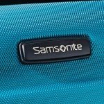 Samsonite Omni PC Hardside Expandable Luggage with Spinner Wheels, Caribbean Blue, Checked-Medium 24-Inch