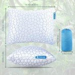 QUTOOL Small Travel Pillows for Sleeping, Cooling Memory Foam Camping Pillow, Backpacking Pillow for Hiking Gear, Portable Pillow with Travel Storage Bag, Camping Essentials for Adults Kids