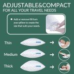 QUTOOL Small Travel Pillows for Sleeping, Cooling Memory Foam Camping Pillow, Backpacking Pillow for Hiking Gear, Portable Pillow with Travel Storage Bag, Camping Essentials for Adults Kids