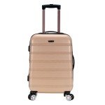 Rockland Melbourne Hardside Expandable Spinner Wheel Luggage, Champagne, Carry-On 20-Inch