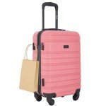 kensie 22" Peonies Hardside Carry-On Luggage with ID Tag, Flowering Ginger, 20-Inch