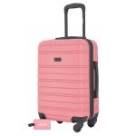 kensie 22" Peonies Hardside Carry-On Luggage with ID Tag, Flowering Ginger, 20-Inch