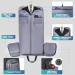 HILOMON Convertible Garment Duffel Bag with Mesh Storage Bag, YKK Zippers Carry On Garment Bag with Suit Compartment, 2 in 1 Hanging Suit Travel Bag (Black)