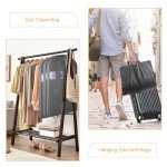 3 PCS 43"Garment Bags For Travel,Heavy Duty Garment Bag For Clothes Closet Storage,Gusseted Suit Bags For Men Travel,Hanging Travel Garment Bags For Clothes,Dress,Coats,Jackets,Shirts.Black Travel Bag