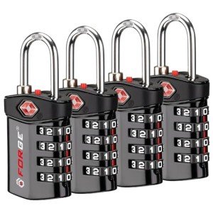 Forge Travel Lock,TSA Approved Luggage Locks for Air Travel, Gym Lockers, School Lockers, Pelican Cases, Gun Case, Easy Read Dials, Durable Alloy Body