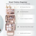 Everfun Hanging Travel Toiletry Bag for Women Traveling With Leakproof Compartment Makeup Cosmetic Organizer Dopp Kit Travel Accessories Essentials Must Have