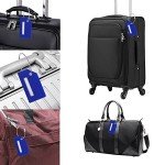 Silicone Luggage Tag with Name ID Card Perfect to Quickly Spot Luggage Suitcase (Plane 2Pcs Blue)