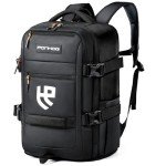 Ponhog Travel Backpack - 40L Carry on Backpack with Shoe Compartment Flight Approved, 15.6 Inch Travel Suitcase Backpack for Men, Water Resistant Luggage Daypack Weekender Bag, Black