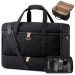 LOVEVOOK Large Travel Duffle Bag, Weekender Bags for Women With Shoe Compartment, Overnight Hospital Bag For Women Labor Delivery, Carry on Bag Personal Item Travel Bag, Yoga Gym Duffel Bag, Black