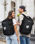 Ponhog Travel Backpack - 40L Carry on Backpack with Shoe Compartment Flight Approved, 15.6 Inch Travel Suitcase Backpack for Men, Water Resistant Luggage Daypack Weekender Bag, Black