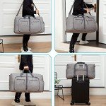 Vomgomfom Travel Duffle Bag for Men,115L Foldable Travel Duffel Bag with Shoes Compartment Overnight Bag for Men Women,Grey