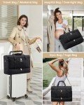 LOVEVOOK Large Travel Duffle Bag, Weekender Bags for Women With Shoe Compartment, Overnight Hospital Bag For Women Labor Delivery, Carry on Bag Personal Item Travel Bag, Yoga Gym Duffel Bag, Black