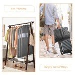 3 PCS 60"Garment Bags For Travel,Heavy Duty Garment Bag For Clothes Closet Storage,Gusseted Suit Bags For Men Travel,Hanging Travel Garment Bags For Clothes,Dress,Coats,Jackets,Shirts.Black Travel Bag
