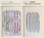 SLEEPING LAMB 60" Long Hanging Garment Bags for Closet Storage Gusseted Clear Dress Bag for Clothes, Gowns, Coats, Suits, 5 Packs