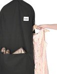 Whitmor Zippered Garment Bag with Pocket, Black