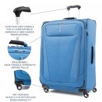 Travelpro Maxlite 5 Softside Expandable Checked Luggage with 4 Spinner Wheels, Lightweight Suitcase, Men and Women, Azure Blue, Checked Large 29-Inch