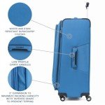 Travelpro Maxlite 5 Softside Expandable Checked Luggage with 4 Spinner Wheels, Lightweight Suitcase, Men and Women, Azure Blue, Checked Large 29-Inch