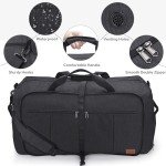 80L Large Duffle Bag for Travel, 26' Travel Duffel with Shoe Compartment, Foldable Collapsible Overnight Gym Weekender Bag for Men Women, Waterproof & Tear Resistant (Black, 80L)
