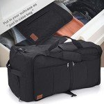 80L Large Duffle Bag for Travel, 26' Travel Duffel with Shoe Compartment, Foldable Collapsible Overnight Gym Weekender Bag for Men Women, Waterproof & Tear Resistant (Black, 80L)