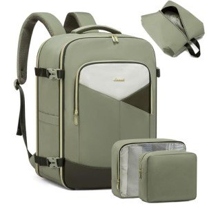 LOVEVOOK Large Travel Backpack for Women&Men,TSA Carry on Backpack for Airplanes with 3 Packing Cubes,Personal Item Travel Bag Fit 17" Laptop,40L Waterproof Travel Essentials Airline Approved Luggage