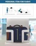 LOVEVOOK Carry on Backpck for Men, 40L Travel Backpack Flight Approved with 3 Packing Cubes, Personal Item Backpack with 17 Inch Laptop Compartment for Hiking Sport Daypack, Dark blue-Brown