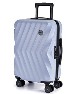BAGSMART Carry On Luggage 22x14x9 Airline Approved, PC Hardside Suitcase, 20 Inch Carryon with Spinner Wheels, Travel Luggage Lightweight Rolling Suitcases for Men Women (Purple)
