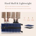 Sweetcrispy 20 inch Carry on Luggage, Hard Shell ABS Suitcase with Double Spinner Wheels, Lightweight Expandable Rolling Suit Case with TSA Lock