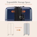 Sweetcrispy 20 inch Carry on Luggage, Hard Shell ABS Suitcase with Double Spinner Wheels, Lightweight Expandable Rolling Suit Case with TSA Lock