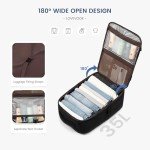 LOVEVOOK Travel Laptop Backpack for Men, 35L Large Carry On Backpack Personal Item Size, Airline Approved Waterproof Bookbag with 2 Packing Cubes Fits 15.6" Laptop, Black