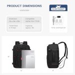 LOVEVOOK Travel Laptop Backpack for Men, 35L Large Carry On Backpack Personal Item Size, Airline Approved Waterproof Bookbag with 2 Packing Cubes Fits 15.6" Laptop, Black