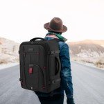 LOVEVOOK Travel Laptop Backpack for Men, 35L Large Carry On Backpack Personal Item Size, Airline Approved Waterproof Bookbag with 2 Packing Cubes Fits 15.6" Laptop, Black