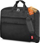 MISSLO Carry On Garment Bags for Travel with Shoulder Strap 43'' Suit Bags for Men Travel 2 in 1 Waterproof Suit Cover with 3 Pockets for Business Trip, Black