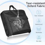 MISSLO Carry On Garment Bags for Travel with Shoulder Strap 43'' Suit Bags for Men Travel 2 in 1 Waterproof Suit Cover with 3 Pockets for Business Trip, Black