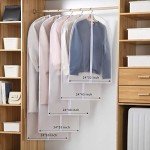 Perber 10 Packs Garment Bags for Hanging Clothes, Translucent Suit Bags for Closet Storage, Plastic Waterproof Suit Cover Bags with Zipper for Coats, Jackets, Dresses (24" x 31" & 40" & 48")